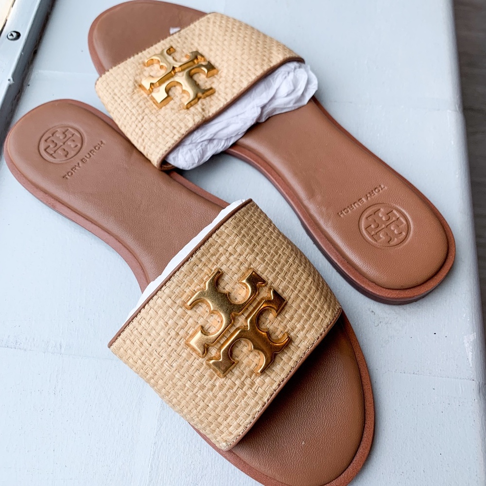 Tory Burch Raffia Summer Slides - size 7